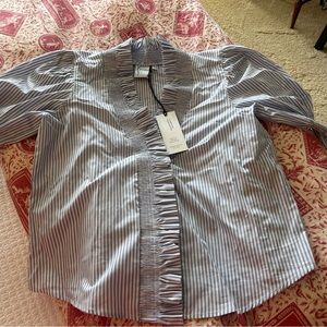 Finley Blue and White Pinstripe Shirt